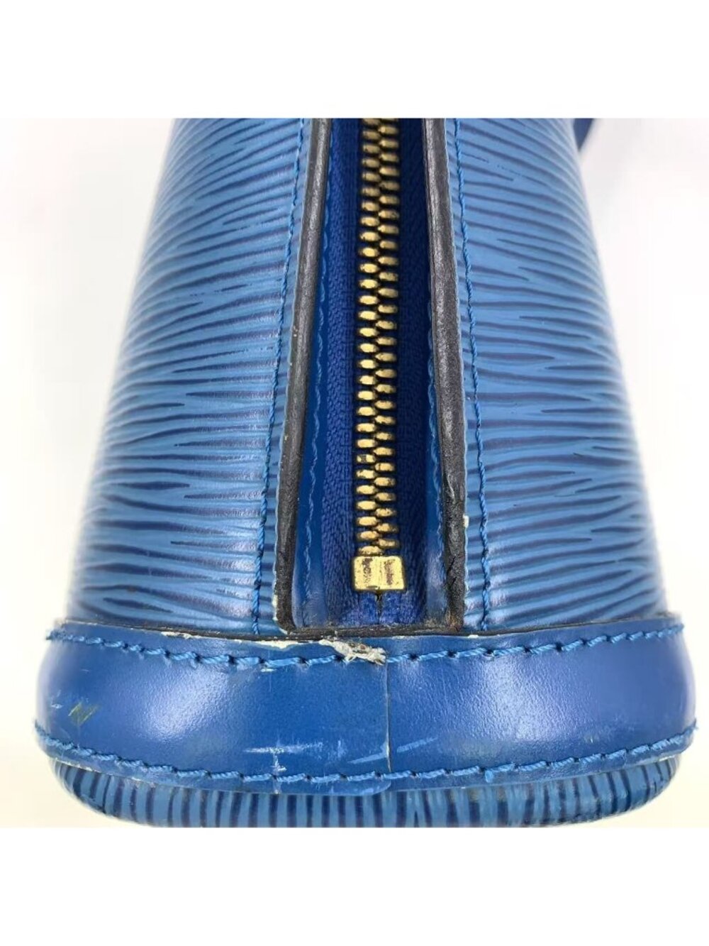 Louis Vuitton Sac Epi Toledo Blue Leather Tote Gold - Picture 10 of 15